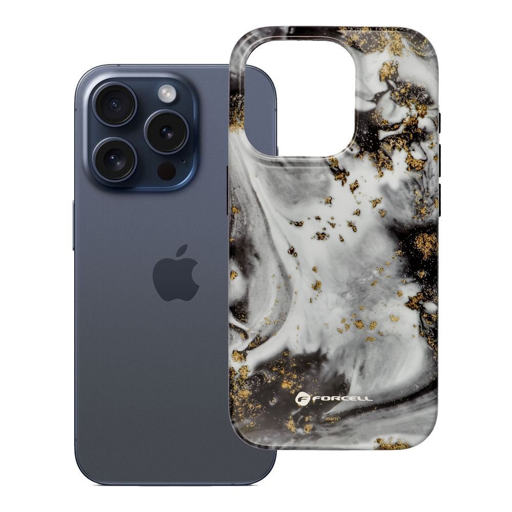 Case for iPhone 15 PRO Forcell F-Protect Mirage compatible with Magsafe Military Drop-Test silver fog | Tech A Break