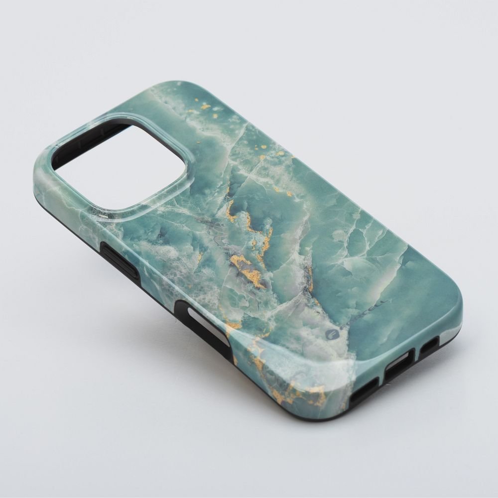 Case for iPhone 15 PRO Forcell F-Protect Mirage compatible with Magsafe Military Drop-Test green marble | Tech A Break