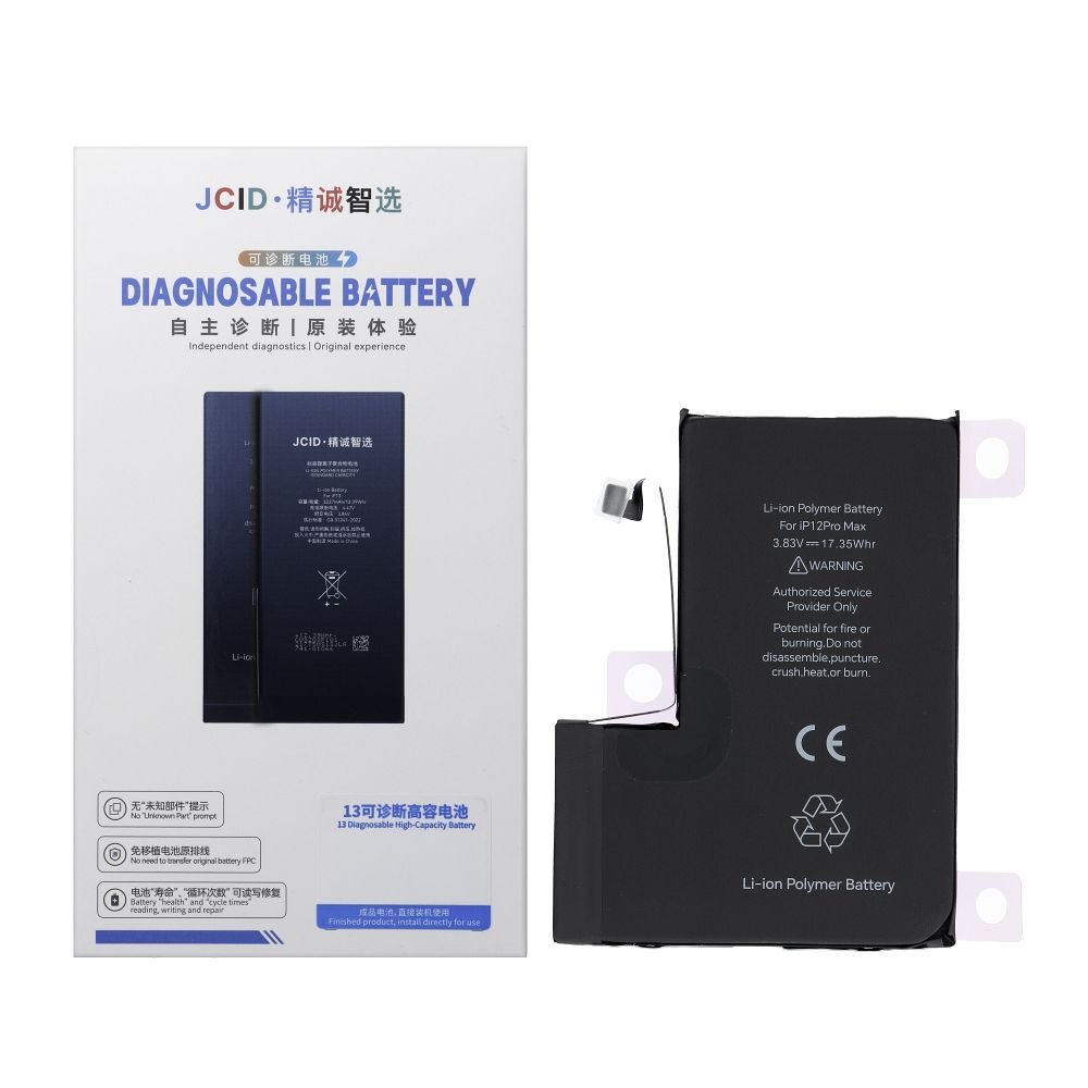 JCID Diagnosable Battery for iPhone 12 Pro Max 4530 mAh (high capacity) | Tech A Break