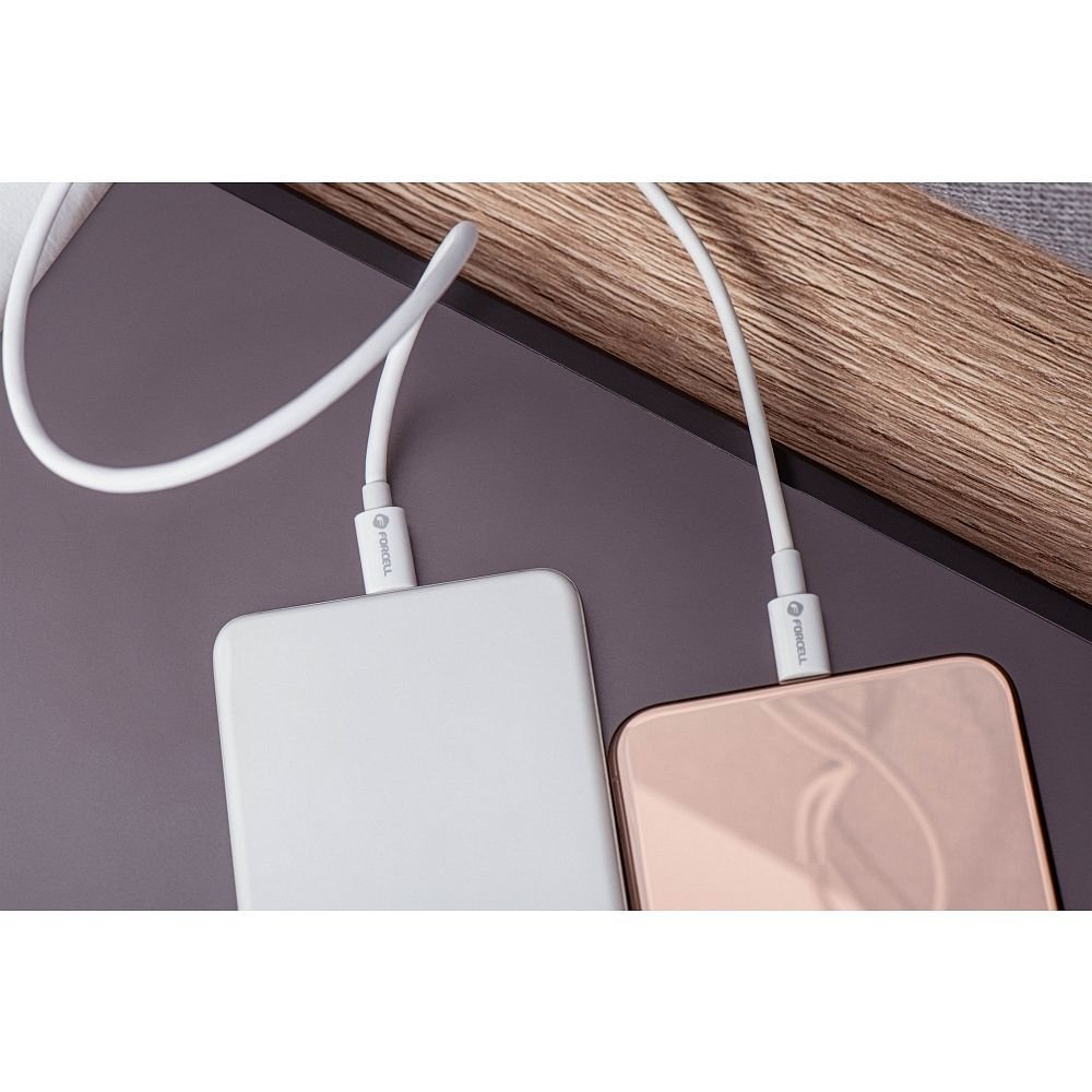 Cable USB C to USB C Forcell F-Energy QC4.0 PD 3A 60W 2 m C338 white | Tech A Break