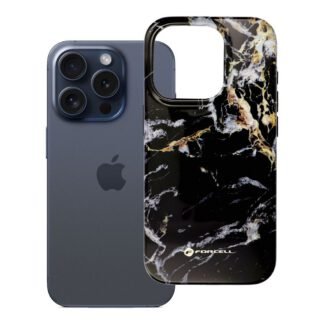 Case for iPhone 15 PRO Forcell F-Protect Mirage compatibl with Magsafe Military Drop-Test black marble | Tech A Break