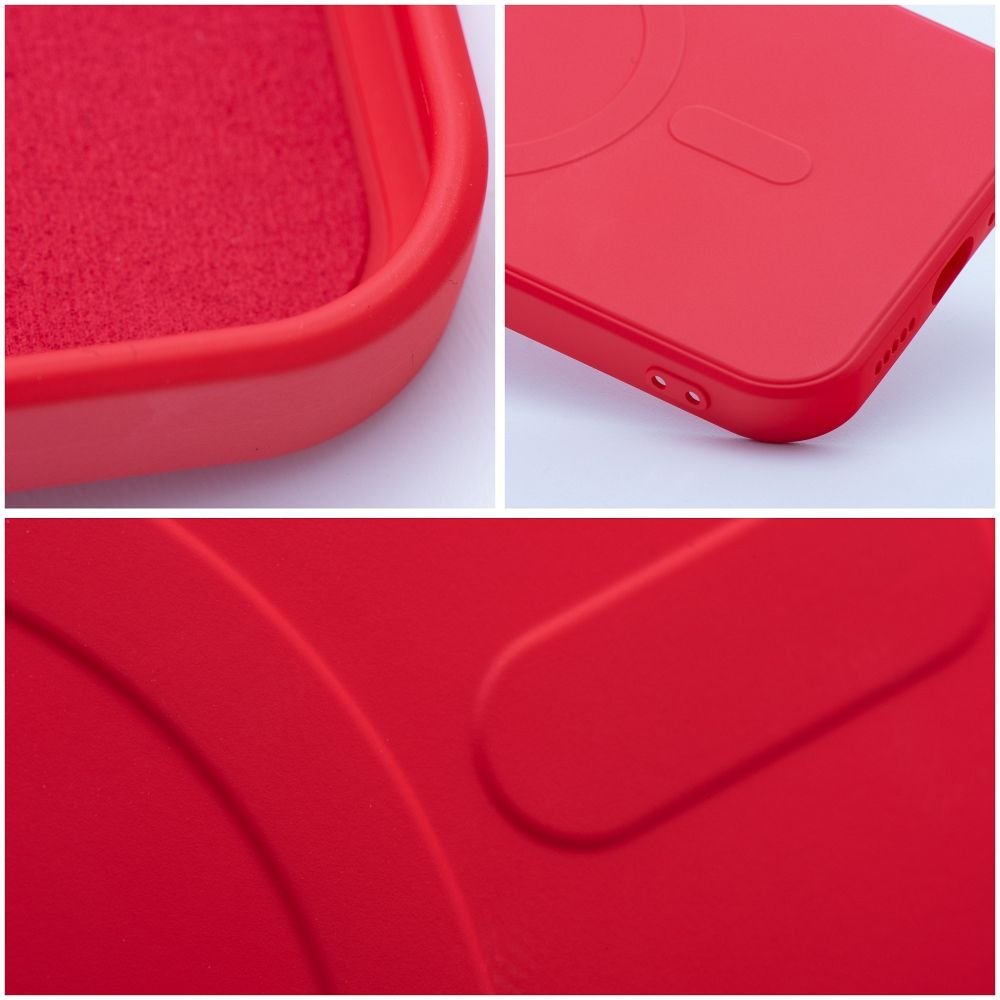 Case for iPhone 17 PRO MAX Silicone Mag Cover compatible with MagSafe (big hole) red | Tech A Break