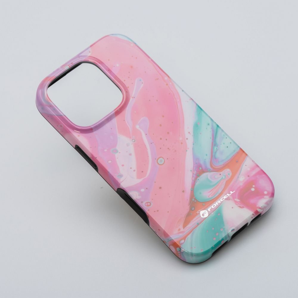 Case for iPhone 15 PRO Forcell F-Protect Mirage compatible with Magsafe Military Drop-Test pink marble | Tech A Break