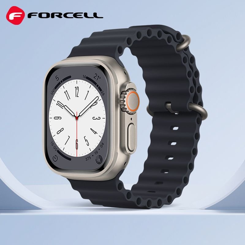 Strap to Apple Watch Forcell F-Design FA12 silicone holes 38 / 40 / 41 mm black - Image 2
