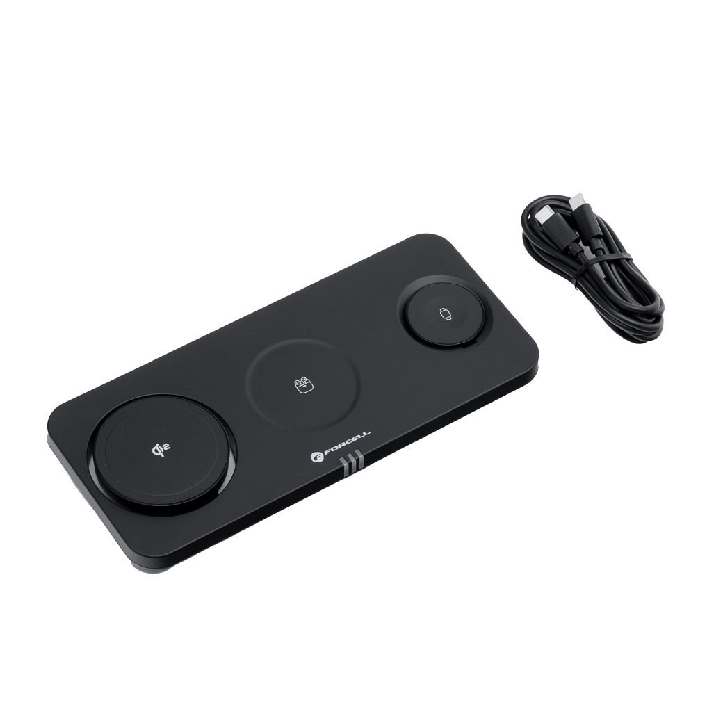 Wireless charge Forcell F-Energy 3in1 MagNetix USB C Qi2 20,5W compatible with MagSafe black 0INT | Tech A Break