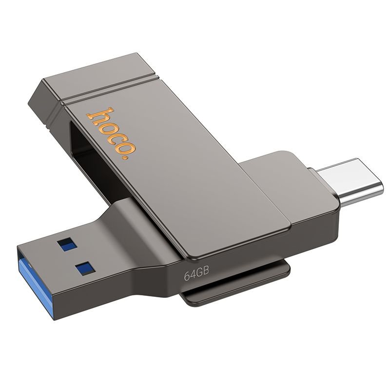 Pendrive 64GB USB 3.2 (USB A + USB C) Hoco UD15 gray | Tech A Break