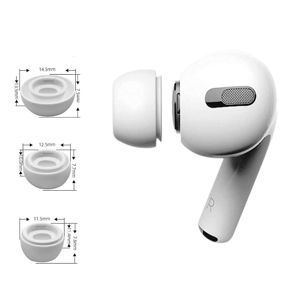 Tech-Protect Ear Tips for AirPods Pro 1 / 2 in sizes S / M / L - white (3 pcs.) - Image 3