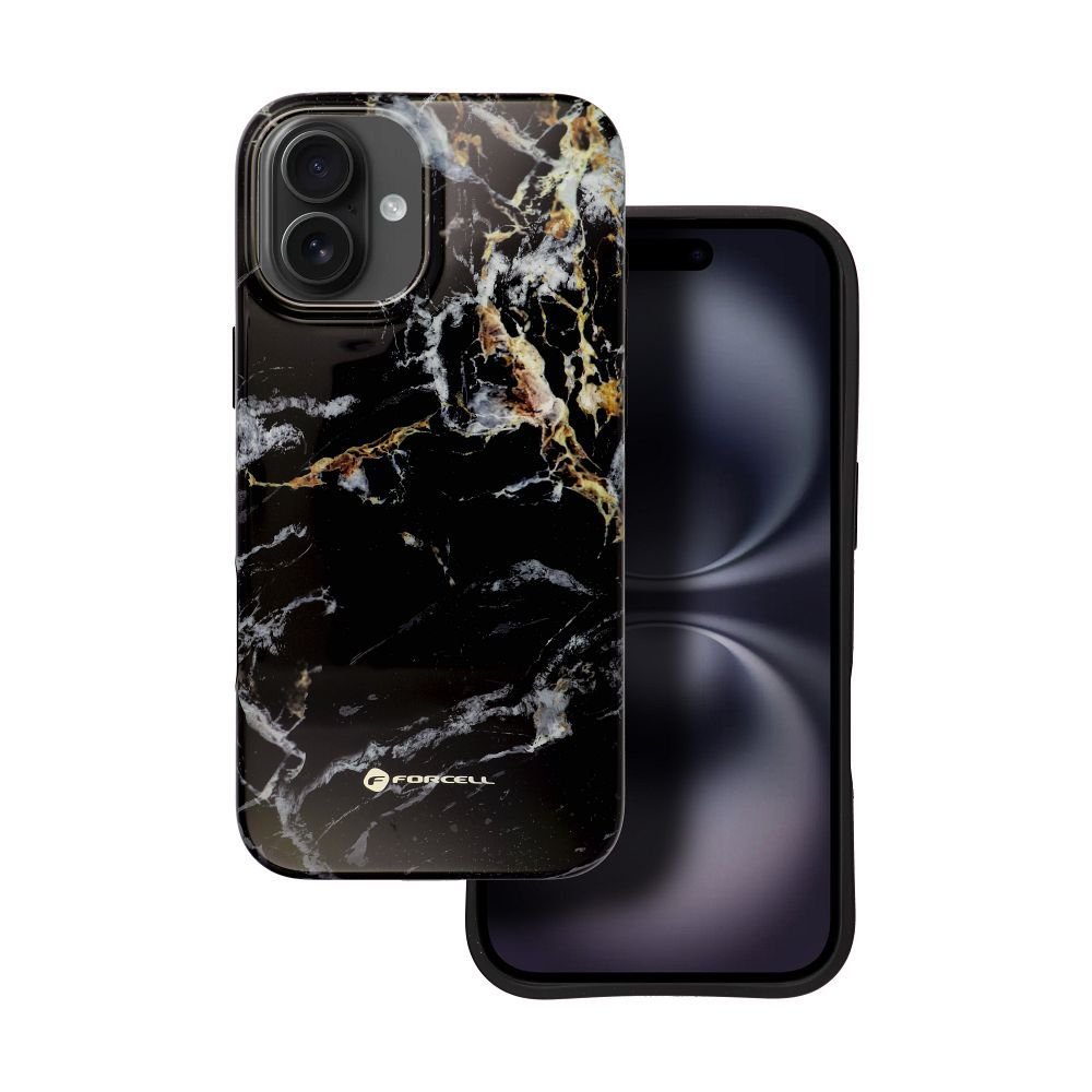 Case for iPhone 16 PLUS Forcell F-Protect Mirage compatible with Magsafe Military Drop-Test black marble | Tech A Break