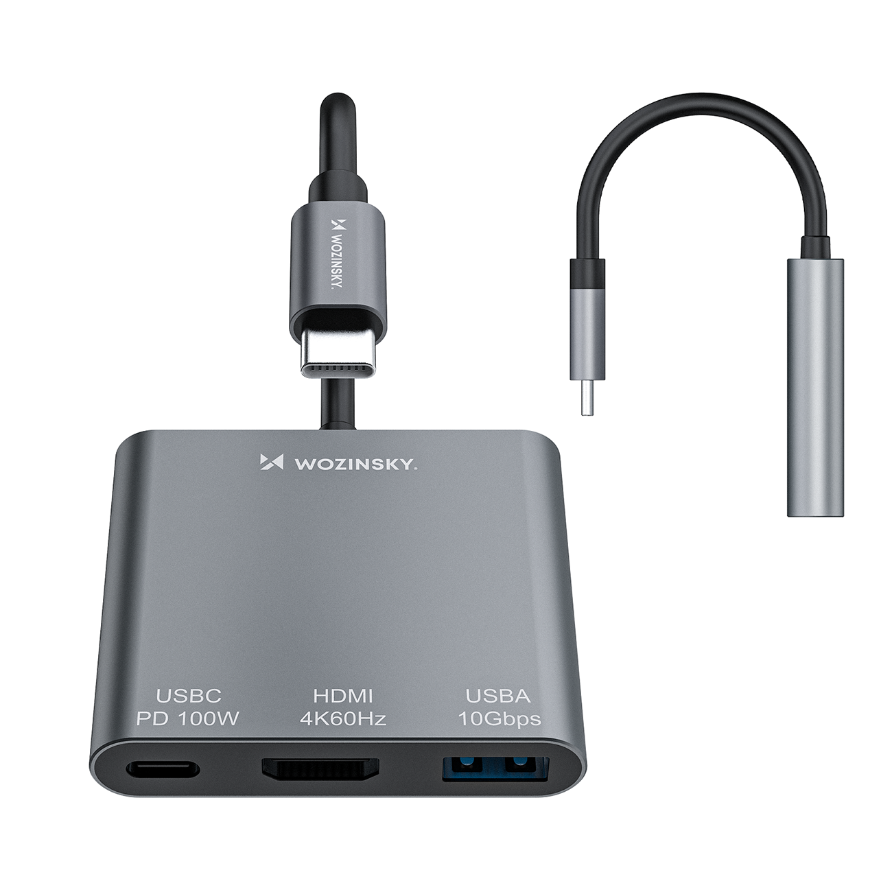 Hub Wozinsky WHCH-01 USB-C PD 100W HDMI 4K@30Hz USB-A 10Gbps - gray - Image 4
