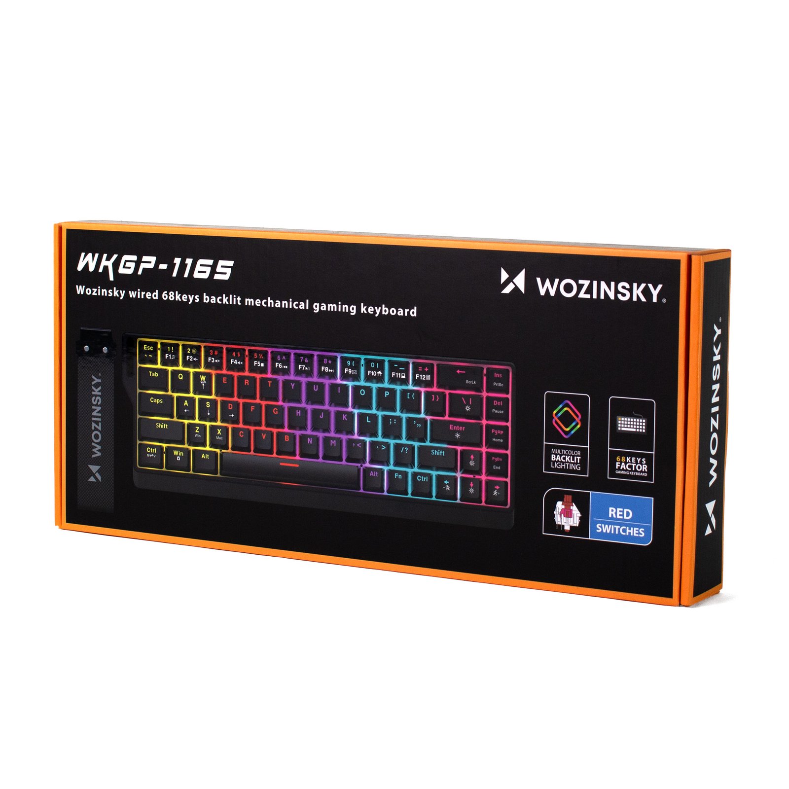 Wozinsky WKGP-1165 Mechanical Gaming Keyboard with RGB Backlight - Black - Image 4