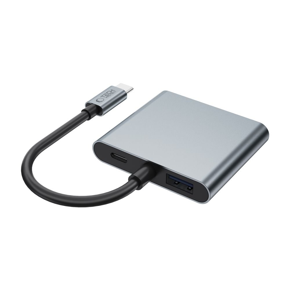 Tech-Protect HB08 4in1 USB-C + USB2.0 + 2 x HDMI 4K 60HZ adapter - gray - Image 3