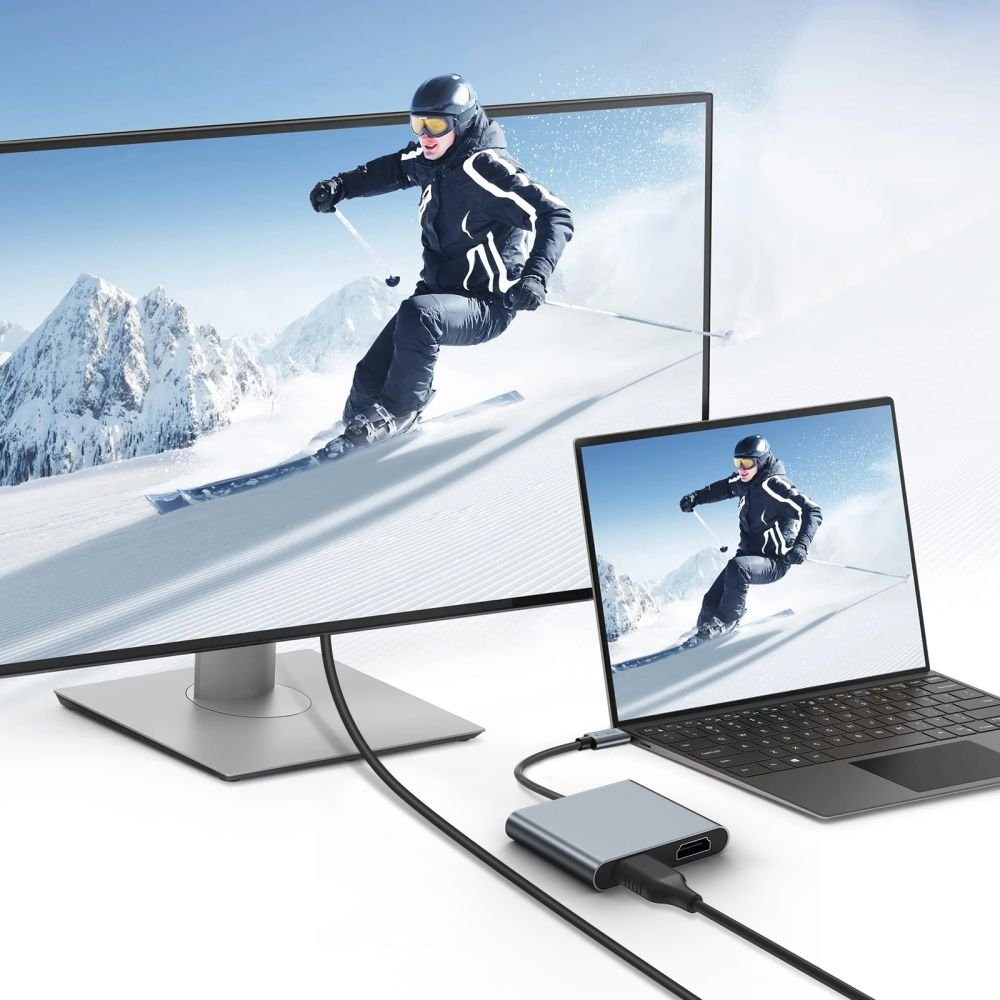 Tech-Protect HB08 4in1 USB-C + USB2.0 + 2 x HDMI 4K 60HZ adapter - gray - Image 5