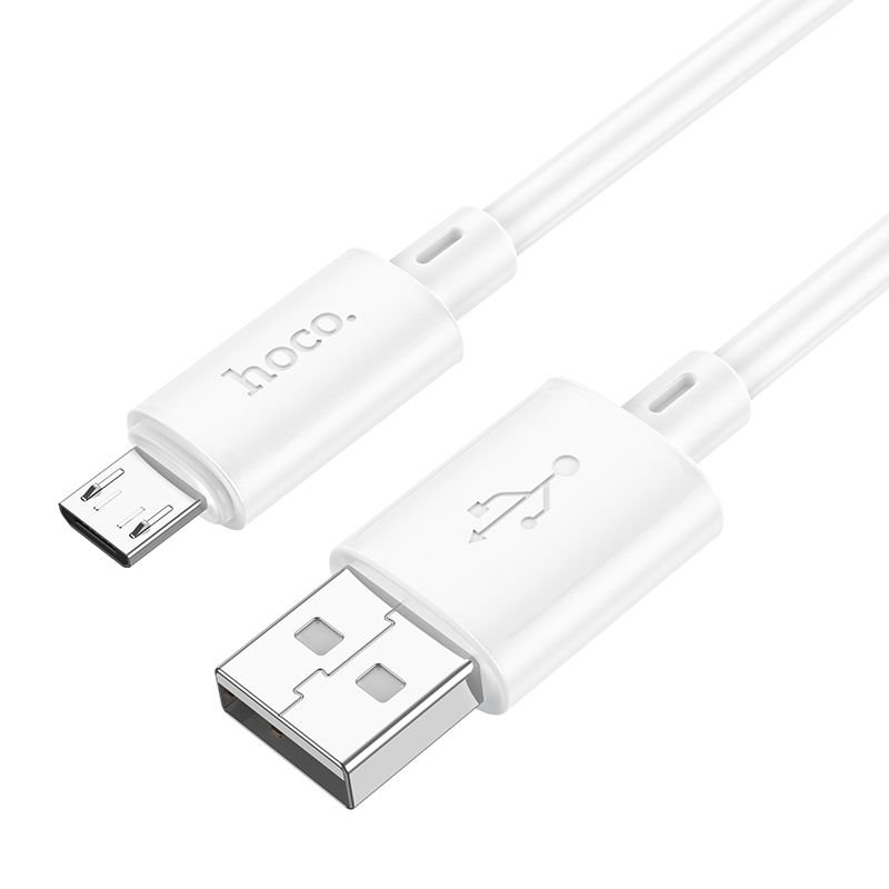 Cable USB A to Micro USB Hoco 2,4A 1 m X88 white | Tech A Break