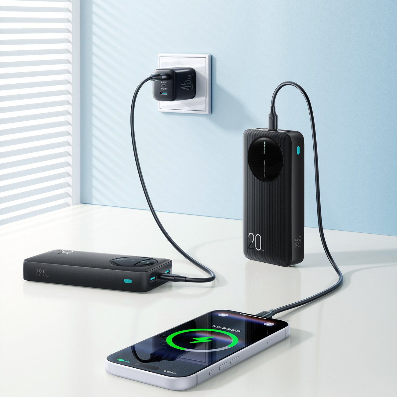 Joyroom JR-PBF14 Pro Powerbank 22.5W 20000mAh with Digital Display 2x USB-A 1x USB-C - Black - Image 10