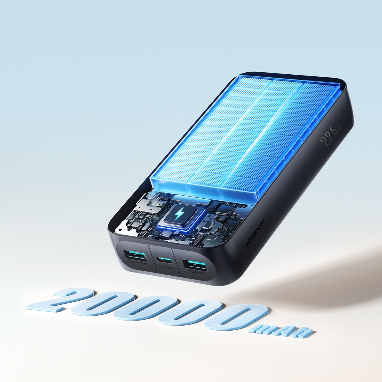 Joyroom JR-PBF14 Pro Powerbank 22.5W 20000mAh with Digital Display 2x USB-A 1x USB-C - Black - Image 11