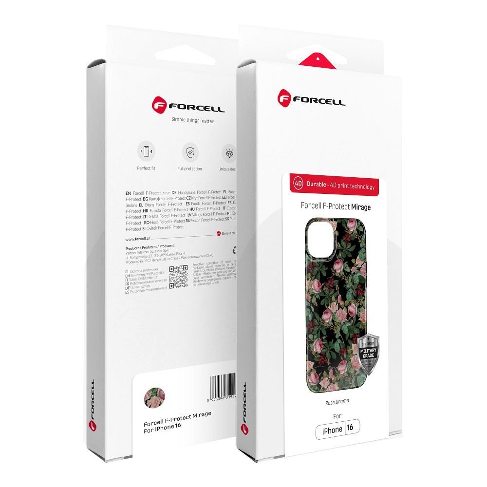 Case for iPhone 16 PLUS Forcell F-Protect Mirage compatible with Magsafe Military Drop-Test rose drama | Tech A Break