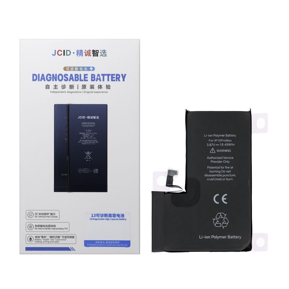 JCID Diagnosable Battery for iPhone 15 Pro Max 4780 mAh (high capacity) | Tech A Break