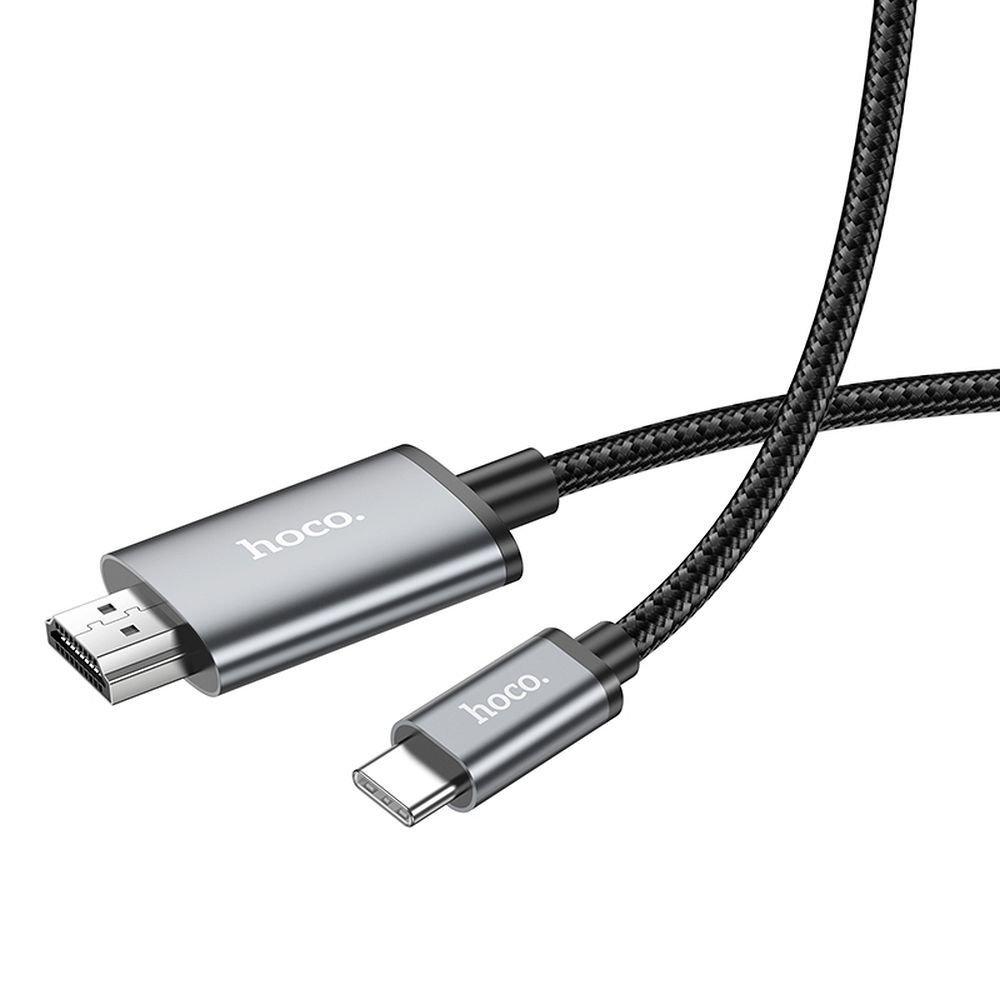 Cable USB C to HDMI Hoco 4K 30Hz 2 m UA27 metal gray | Tech A Break