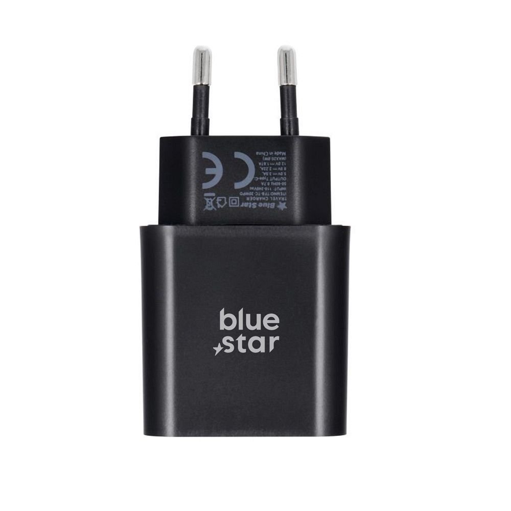 Phone charger Blue Star USB C QC4.0 PD 3A 25W + cable USB C to USB C TFB-TC-25WPD black | Tech A Break