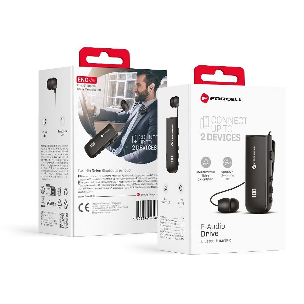 Wireless earphone Forcell F-Audio Drive EarBud black | Tech A Break