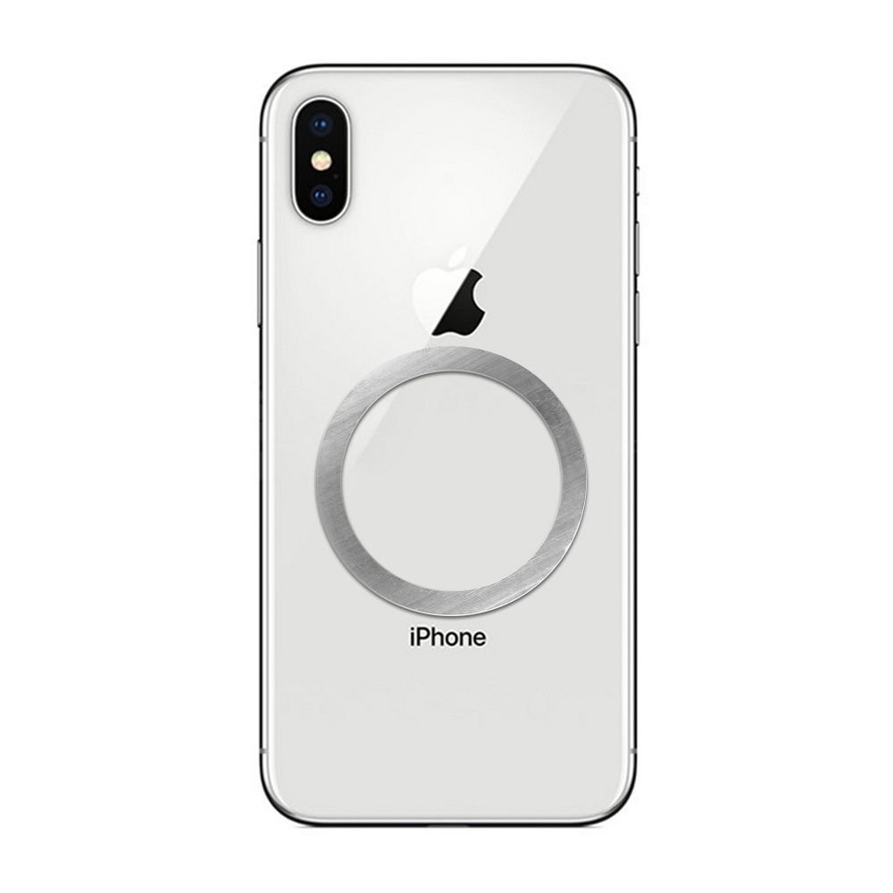 Universal round plate / magnet ring compatible with MagSafe silver | Tech A Break