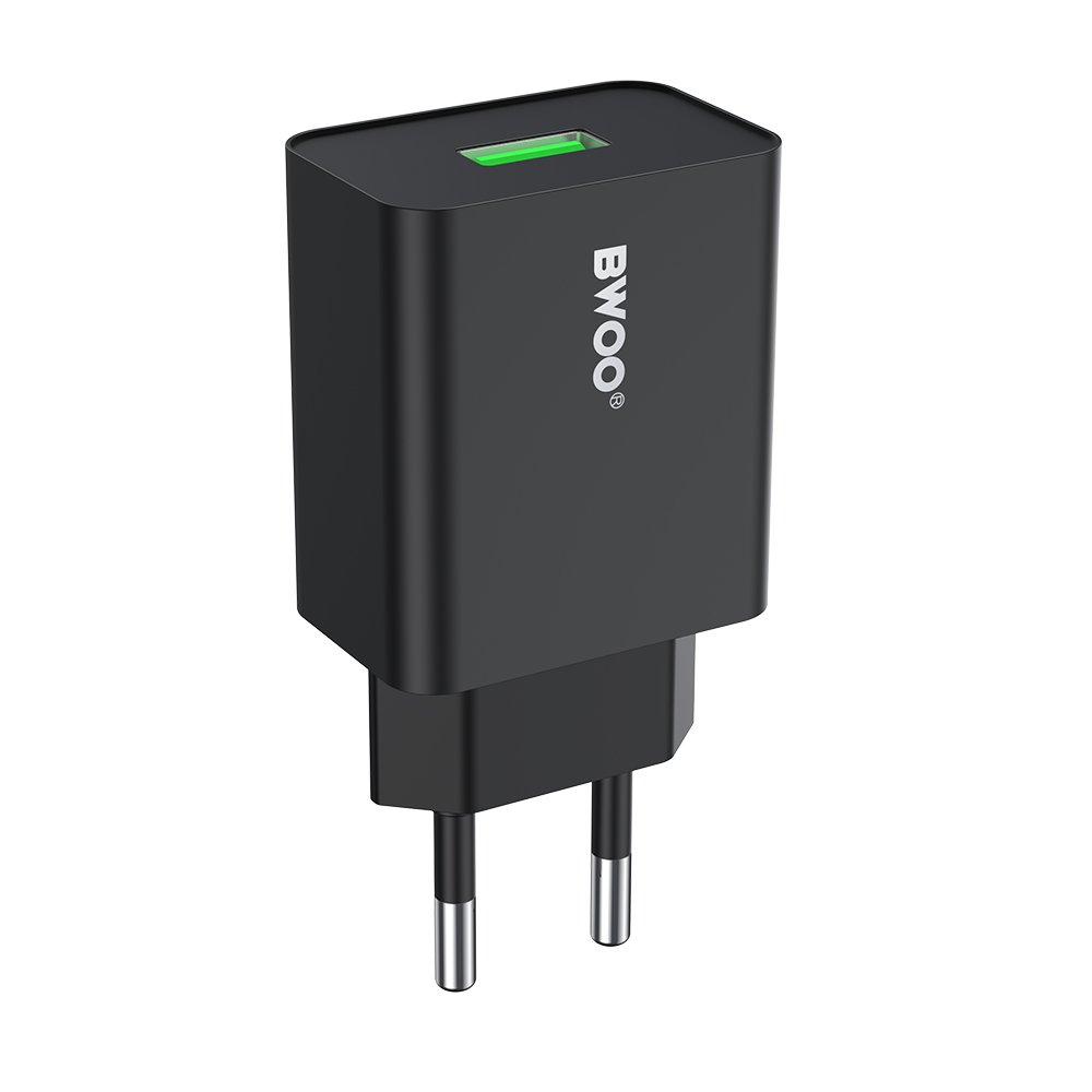 BWOO wall charger CDA249 5V 2,4A USB-A, black | Tech A Break