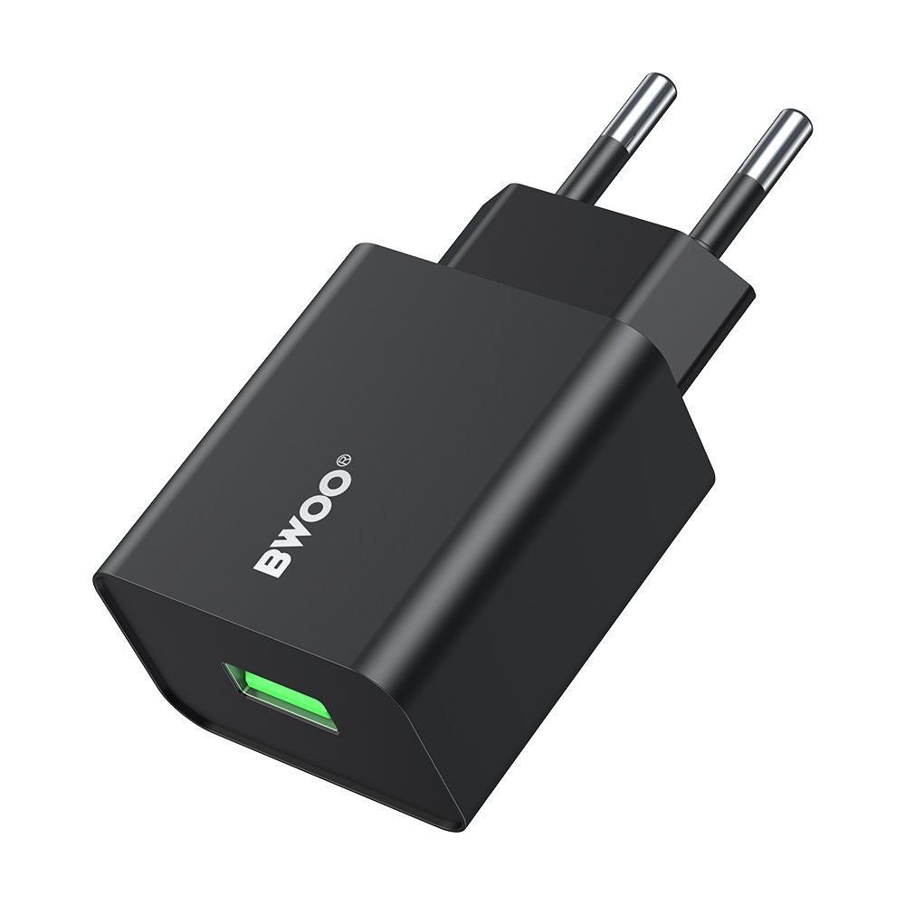 BWOO wall charger CDA249 5V 2,4A USB-A, black | Tech A Break