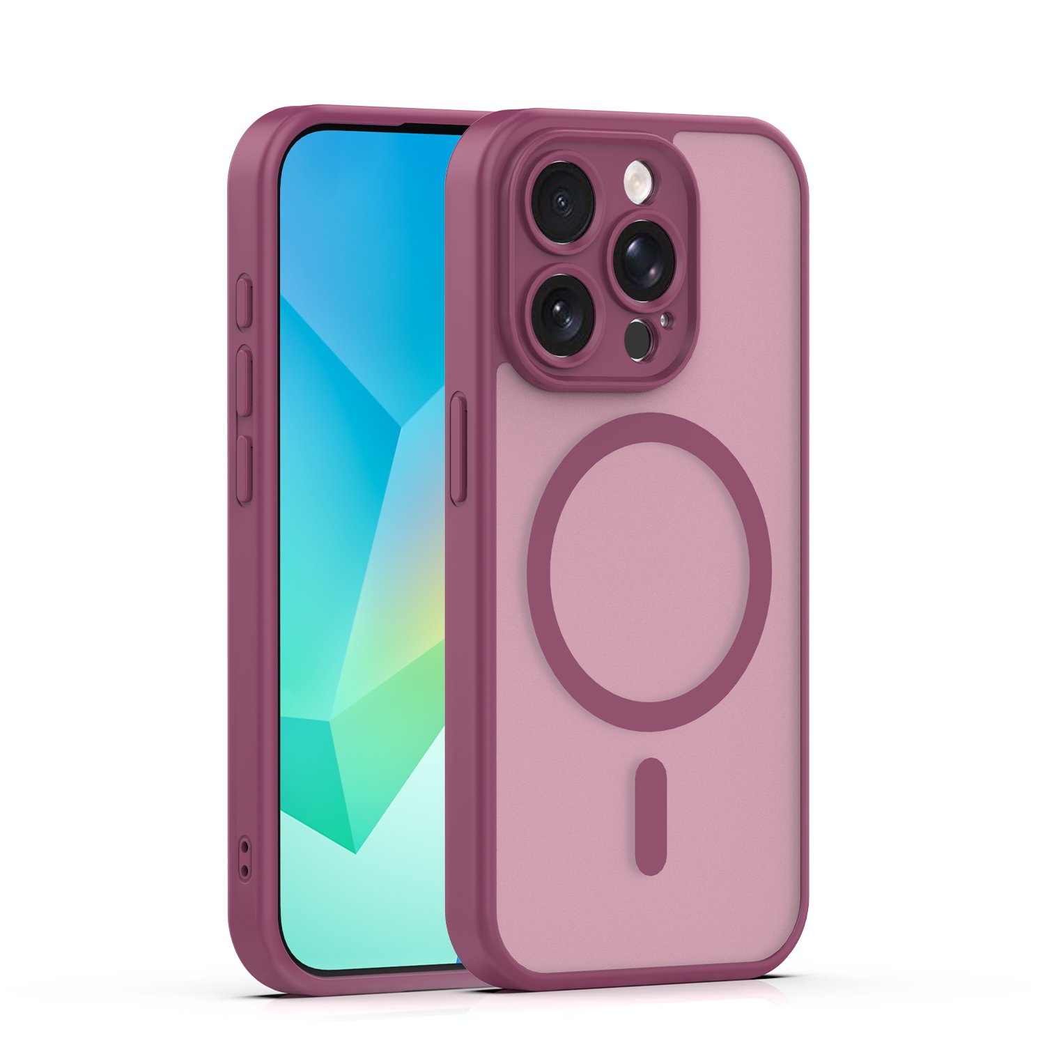 Mag Matt case for iPhone 15 Pro 6,1` maroon camera protection | Tech A Break