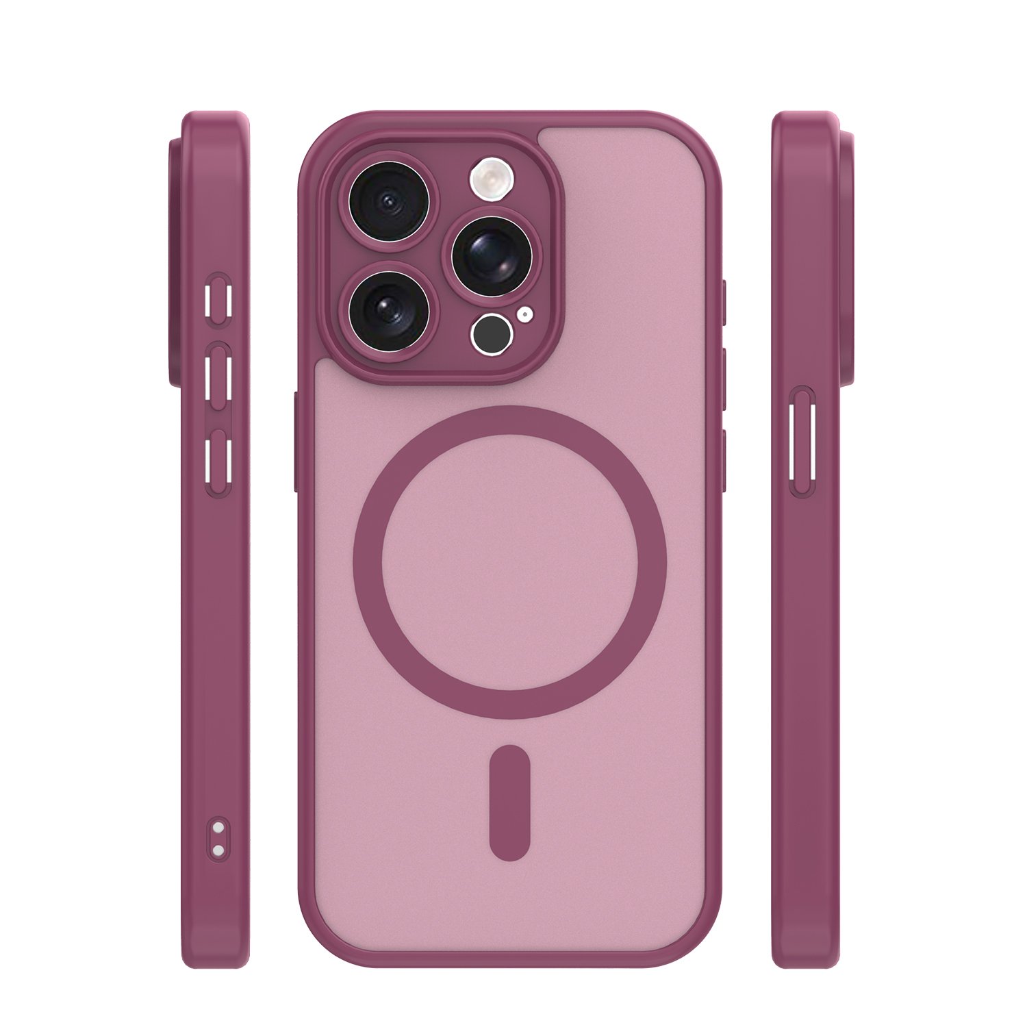Mag Matt case for iPhone 15 Pro 6,1` maroon camera protection | Tech A Break