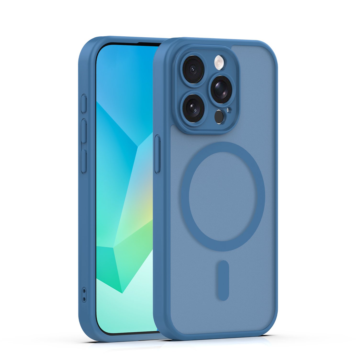Mag Matt case for iPhone 15 Pro 6,1` dark blue camera protection | Tech A Break