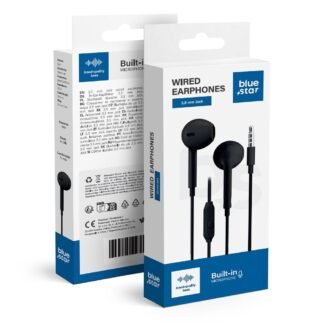 Wire earphones Jack 3,5 mm Blue Star PA-E65 1,2 m black | Tech A Break