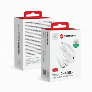 Phone charger Forcell F-Energy USB C QC4.0 PD 3A 20W + cable USB C to Lightning TFK-TC-20WPD white | Tech A Break