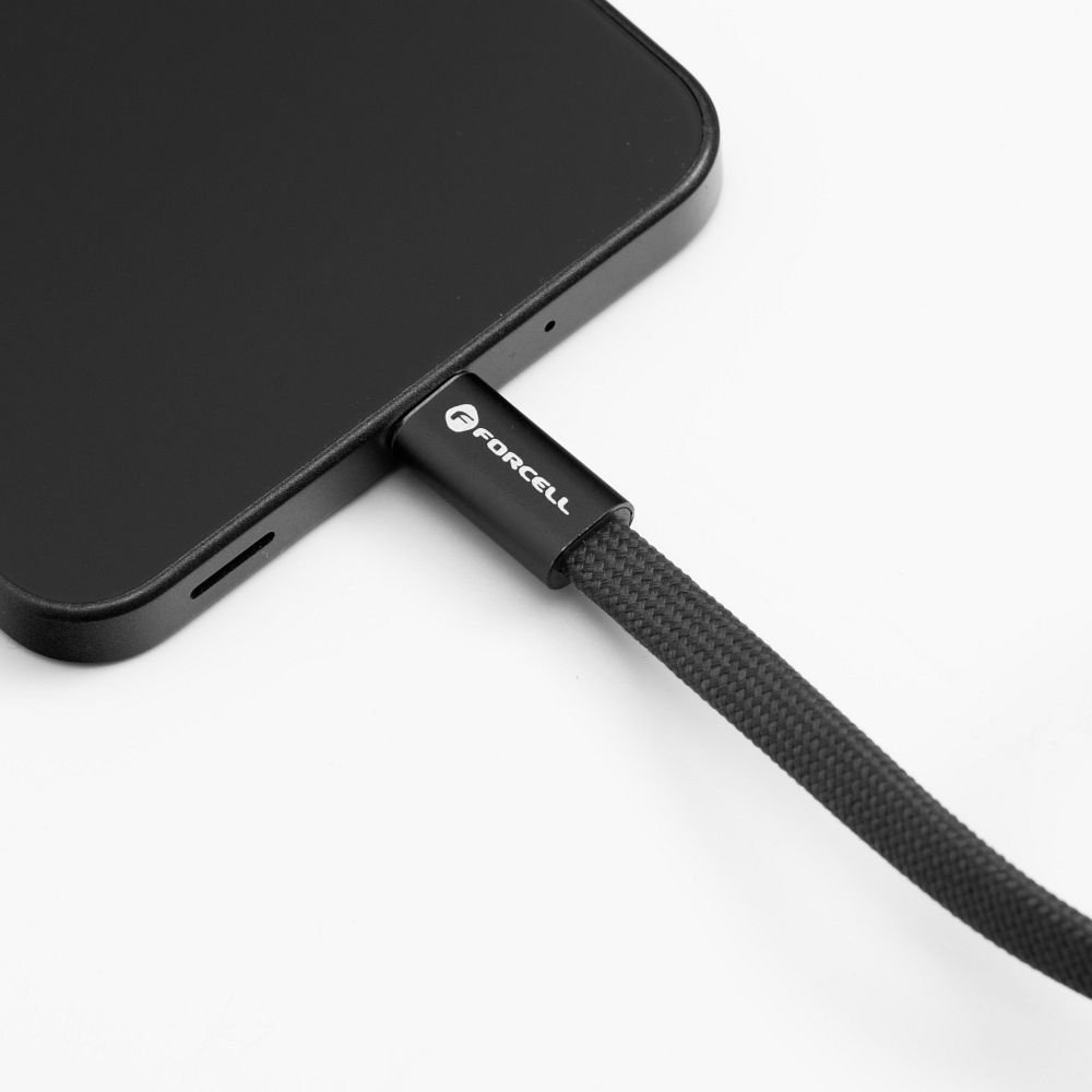 Cable USB C to USB C Forcell F-Energy QC4.0 PD 5A 240W Cafule Flat 1,2 m CCFN23 black | Tech A Break