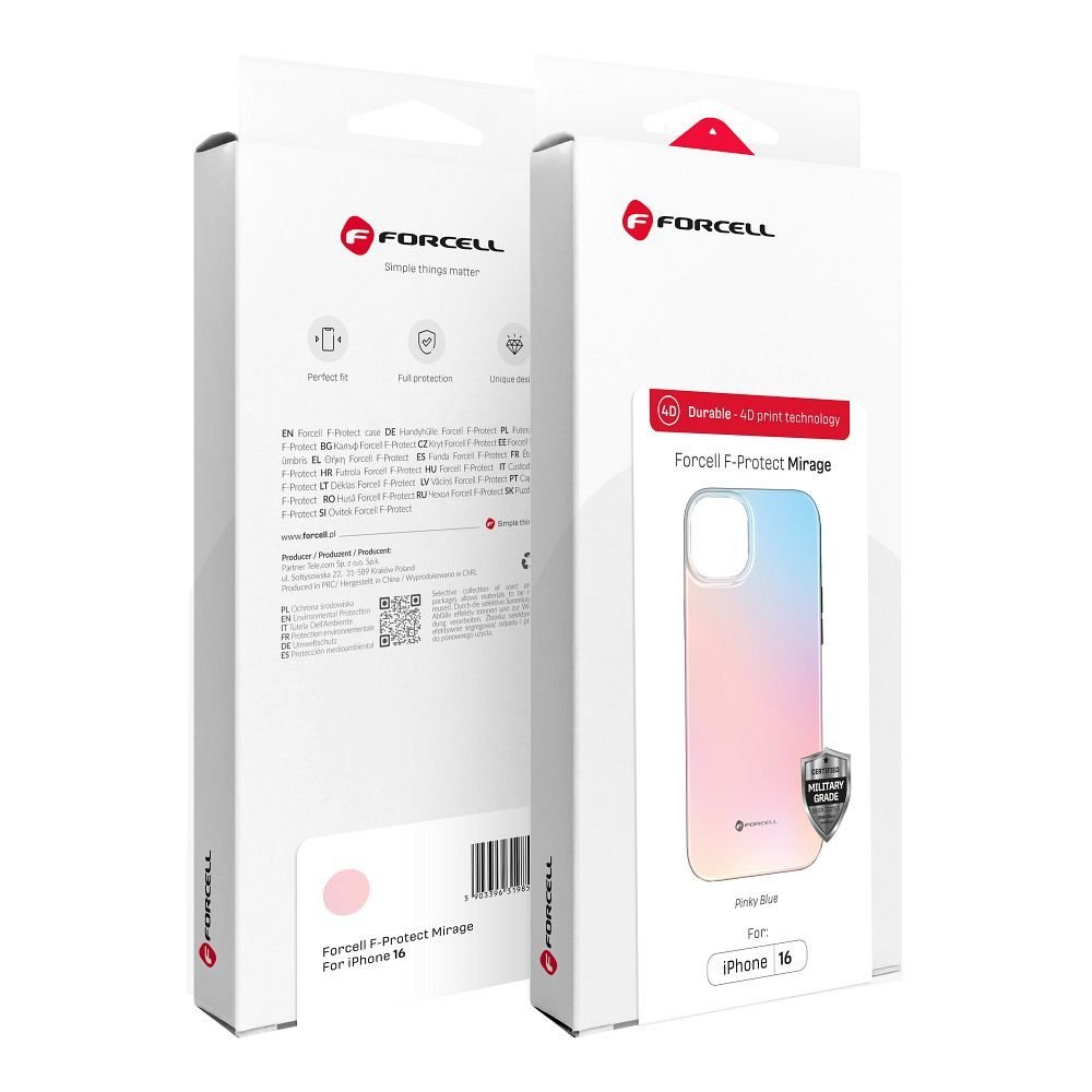 Case for iPhone 16 PRO MAX Forcell F-Protect Mirage compatible with Magsafe Military Drop-Test pinky blue | Tech A Break