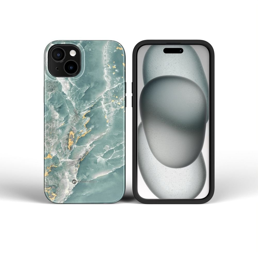 Case for iPhone 15 PRO Forcell F-Protect Mirage compatible with Magsafe Military Drop-Test green marble | Tech A Break