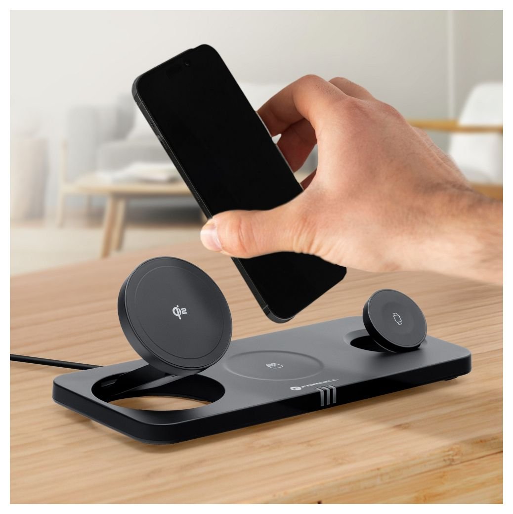 Wireless charge Forcell F-Energy 3in1 MagNetix USB C Qi2 20,5W compatible with MagSafe black 0INT | Tech A Break