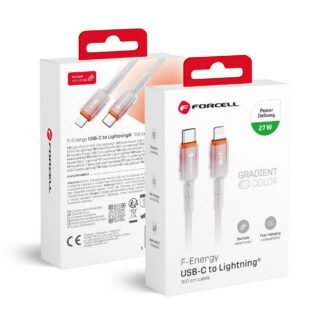Cable USB C to Lightning Forcell F-Energy PD 3A 27W Gradient 1 m C356 white | Tech A Break