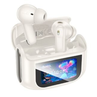 Wireless earphones Hoco with touch screen TWS ANC ENC EQ21 cloudy white | Tech A Break