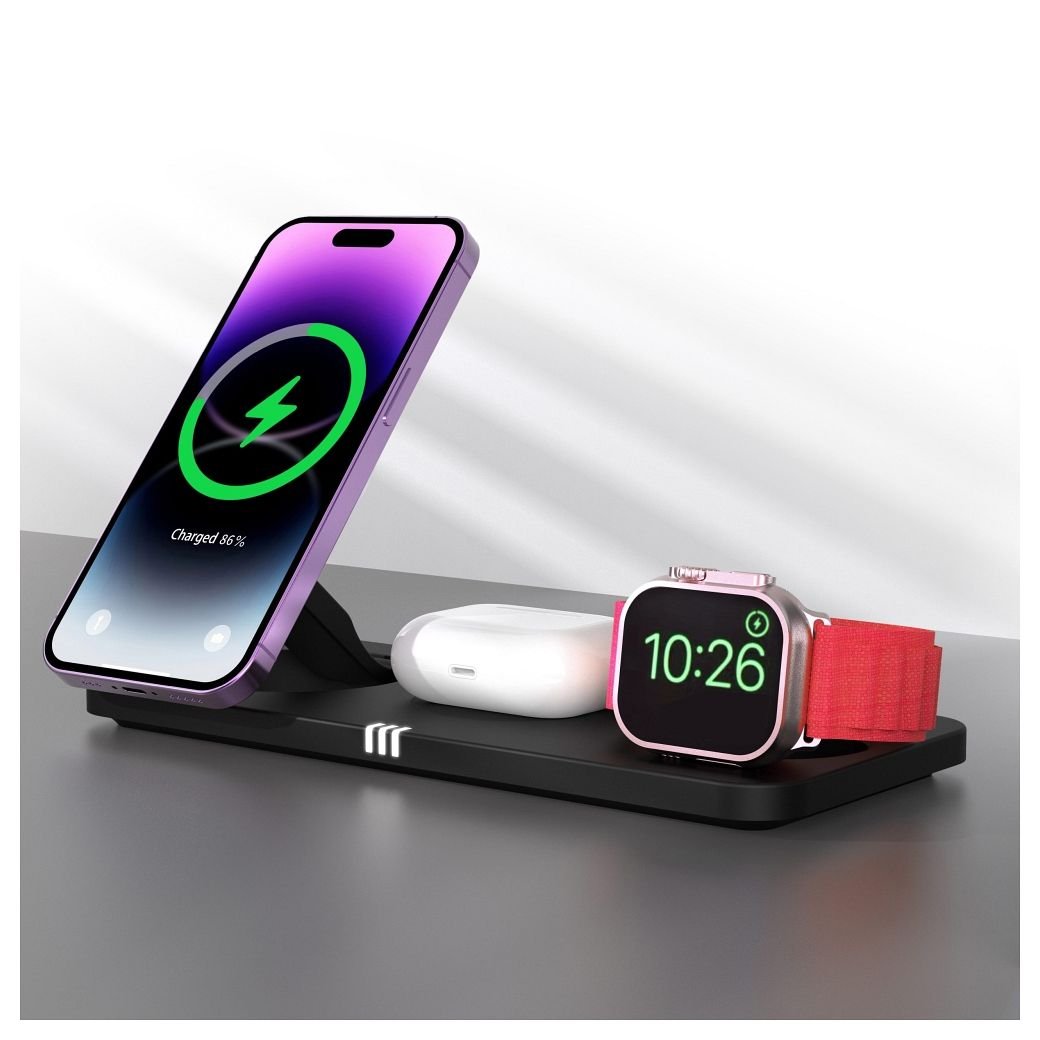Wireless charge Forcell F-Energy 3in1 MagNetix USB C Qi2 20,5W compatible with MagSafe black 0INT | Tech A Break