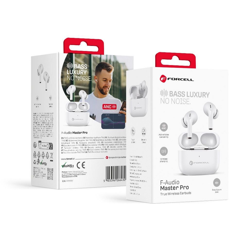 Wireless earphones Forcell F-Audio Master Pro TWS white | Tech A Break