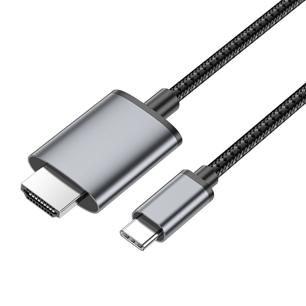 Cable USB C to HDMI Hoco 4K 30Hz 2 m UA27 metal gray | Tech A Break