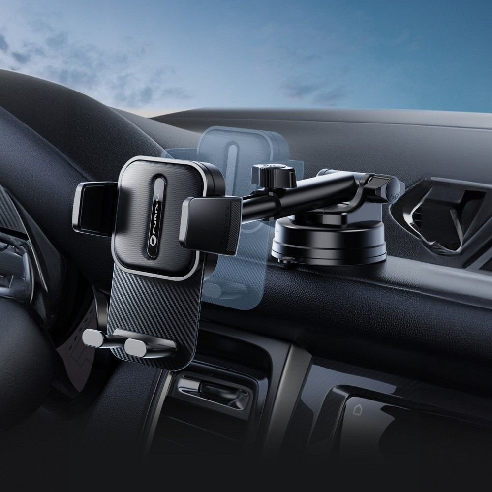 Car phone holder Forcell F-Grip Guardian windshield / dashboard black | Tech A Break