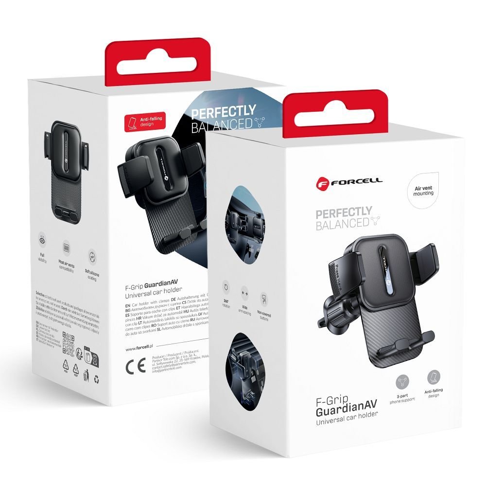 Car phone holder Forcell F-Grip Guardian AV air vent black | Tech A Break