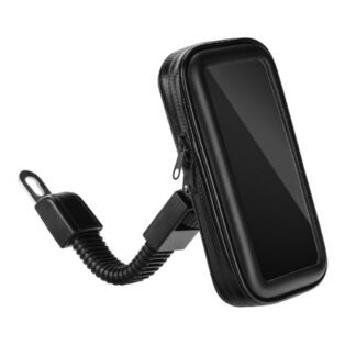 Motorcycle holder for mobile phone waterproof with zip ( 6,4` – 8` ) black | Tech A Break