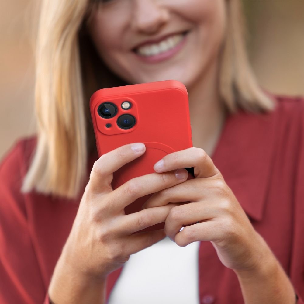 Case for iPhone 17 PRO MAX Silicone Mag Cover compatible with MagSafe (big hole) red | Tech A Break