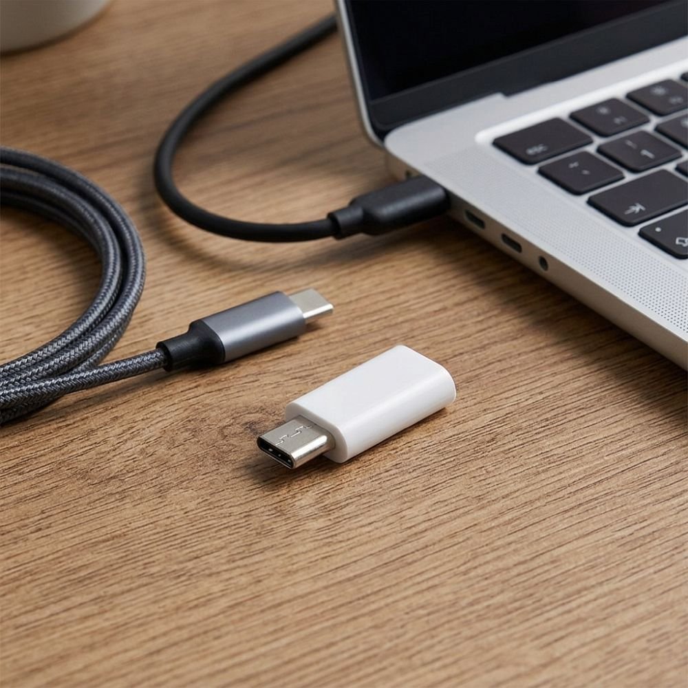 Adapter Type C to Micro USB Blue Star – white | Tech A Break