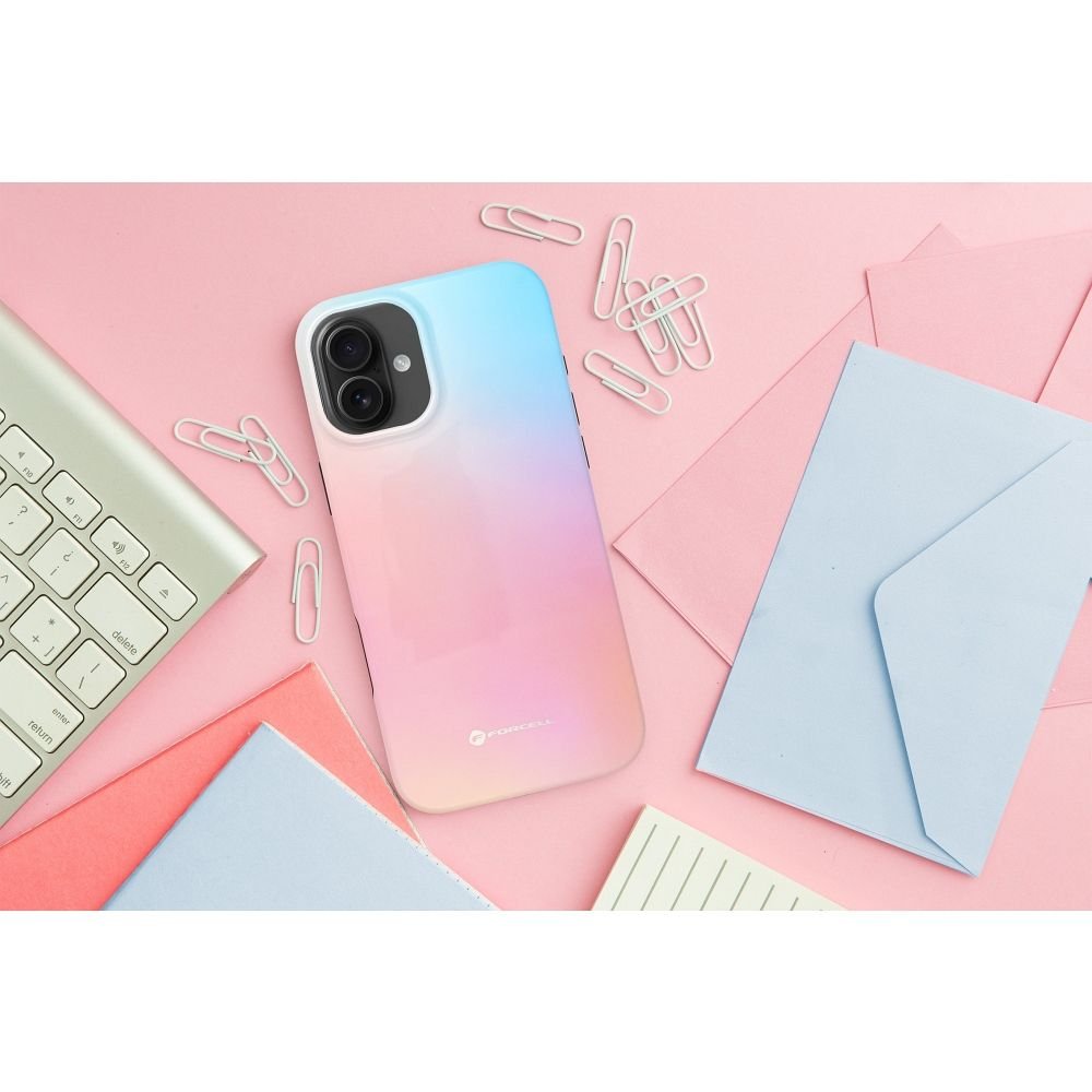 Case for iPhone 16 PRO MAX Forcell F-Protect Mirage compatible with Magsafe Military Drop-Test pinky blue | Tech A Break
