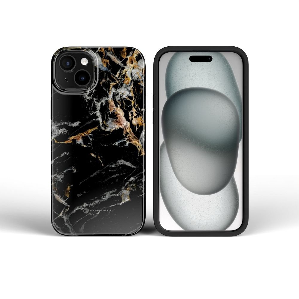 Case for iPhone 16 PLUS Forcell F-Protect Mirage compatible with Magsafe Military Drop-Test black marble | Tech A Break