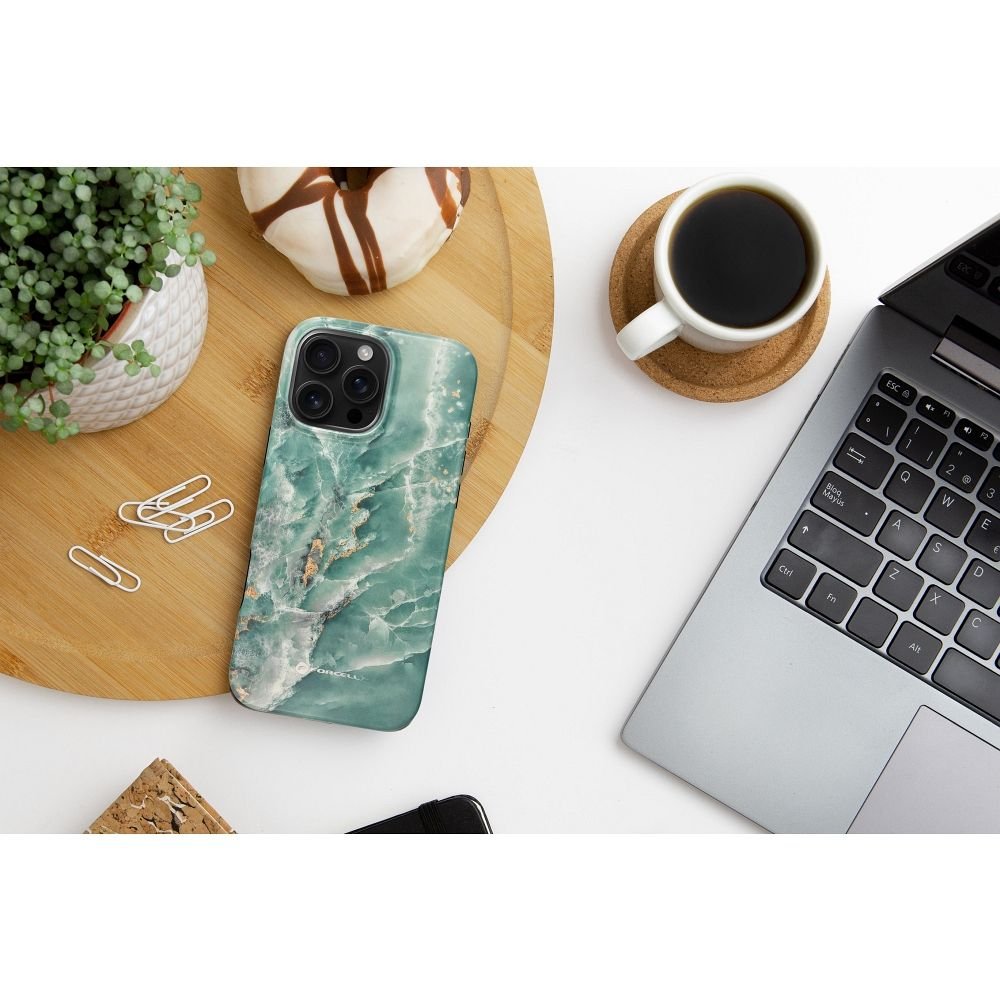 Case for iPhone 15 PRO Forcell F-Protect Mirage compatible with Magsafe Military Drop-Test green marble | Tech A Break