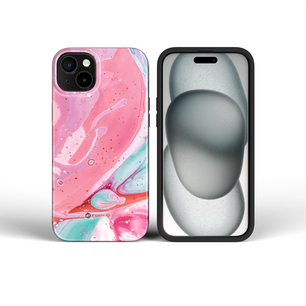 Case for iPhone 15 PRO Forcell F-Protect Mirage compatible with Magsafe Military Drop-Test pink marble | Tech A Break